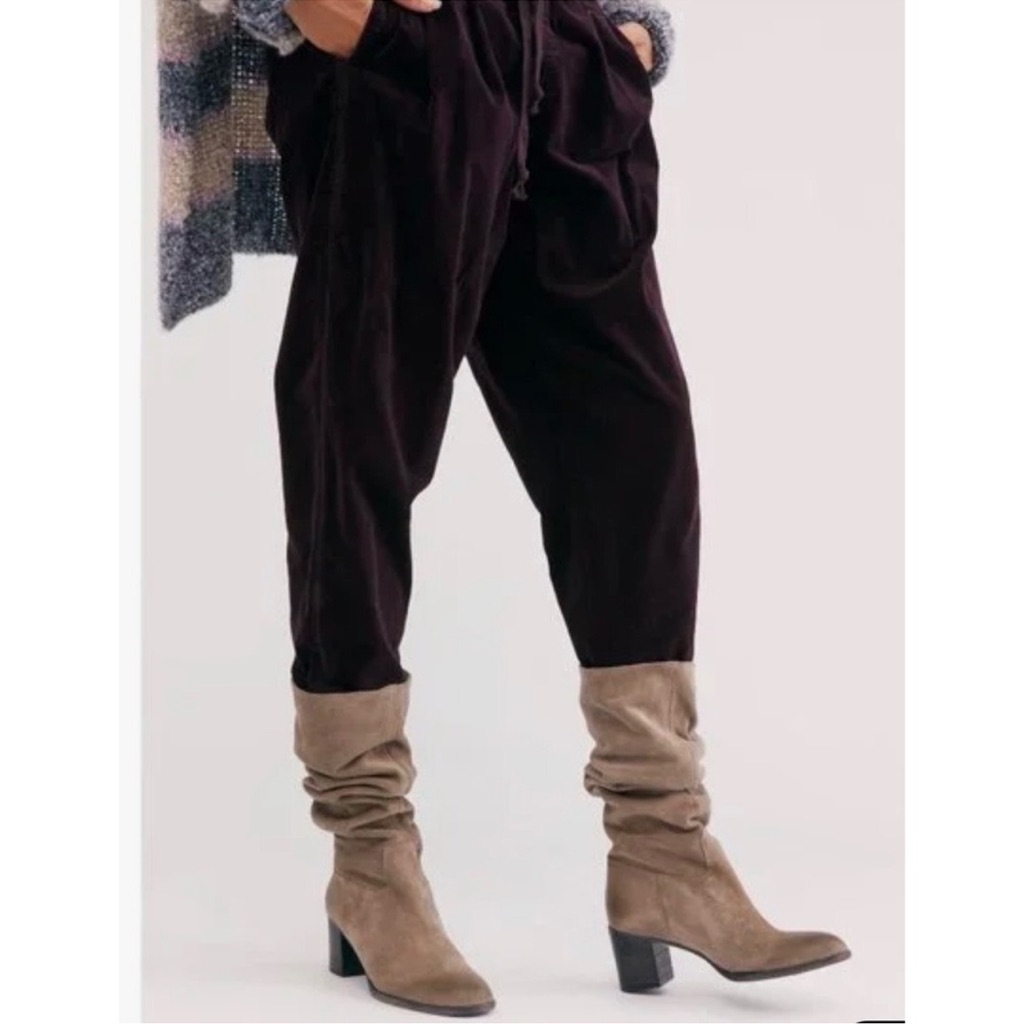 Free People $290 Cleo Suede Slouch Boots 37